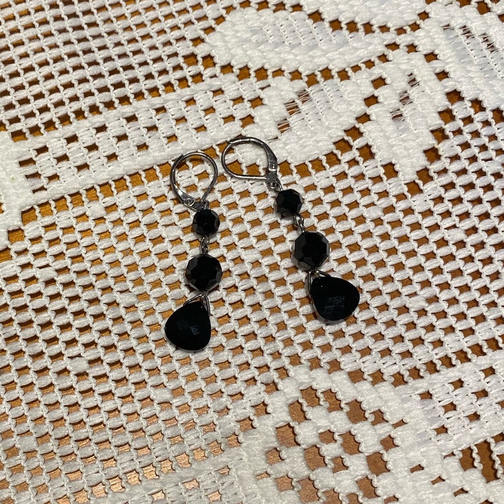 Black Drop Earrings